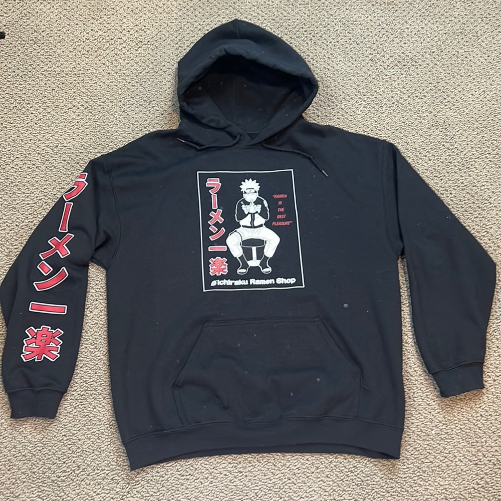 Naruto Shippuden Ichiraku Ramen Shop Hoodie Sz L